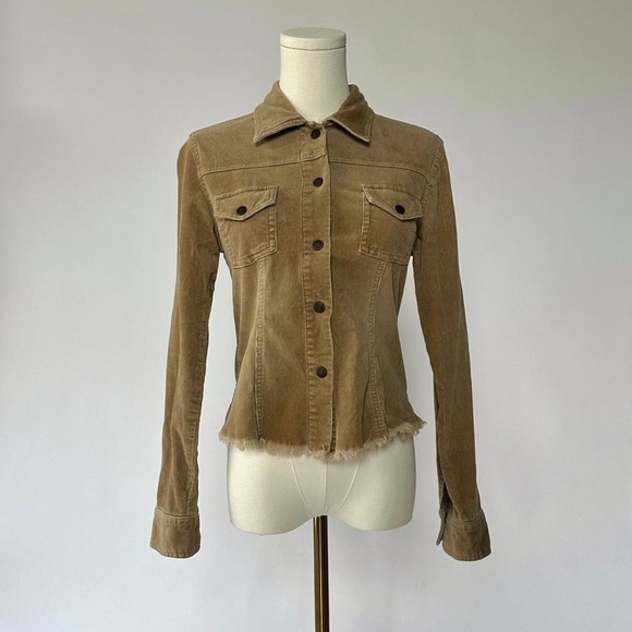 Corduroy Jacket Tan Y2K Vintage Autumn Medium - Picture 1 of 6